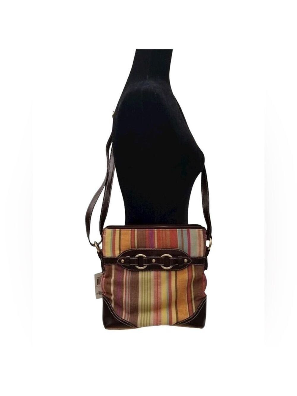 Giani Bernini Multi Colored Striped Handbag w/Crossbody  Strap